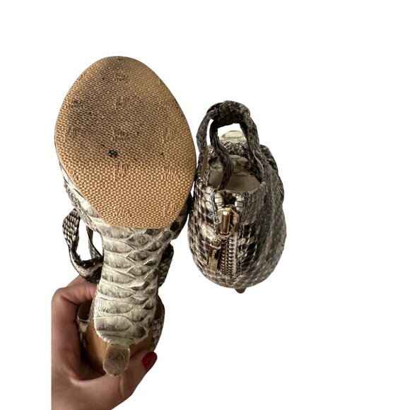 ALEXANDRE BIRMAN Snake Print Leather Heels Size 8 - Picture 5 of 6